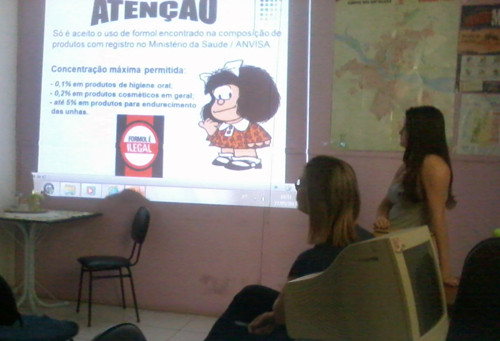 O setor de (IEC-VISA) realizou nesta terça-feira palestra sobre Biossegurança em Salões de Beleza (Foto: Divulgação)