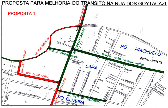 .  Os veículos que vierem no sentido Guarus-Centro terão que, obrigatoriamente, entrar à direita na Avenida Rui Barbosa em direção ao Centro. (Foto: Imagem Ilustrativa)
