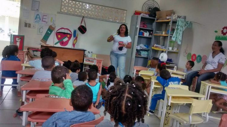 Dentinho Saudável visita creche de Ururaí. (Foto: Divulgação)