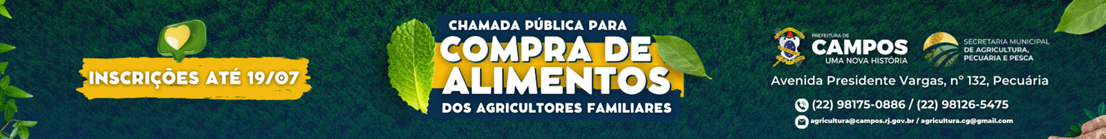 CHAMADA PÚBLICA AGRICULTURA FAMILIAR